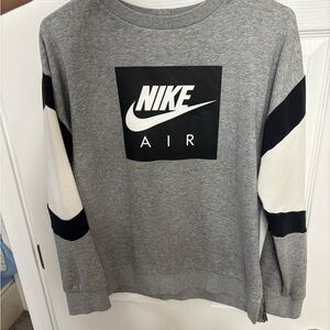 Nike Gray and Black Crewneck Sweater